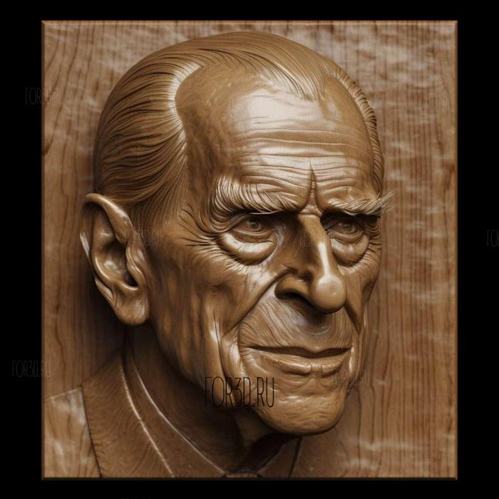 Prince Philip 1 stl model for CNC